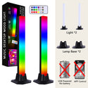 Floor Lamp RGB LED Sound Control Symphony Light Music Rhythm Ambient Pickup Lamp Strip Light for Computer Desktop Decor