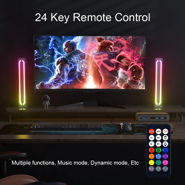 LED Desktop Floor Light RGB Light Strip Night Light Black Sensorless Music Rhythm Atmosphere Light Game TV Room Decoration Light