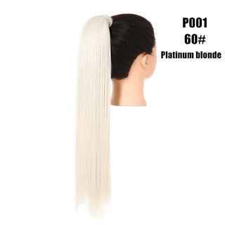 Buy platinum-blonde Synthetic Straight Ponytail Hair Extension Clip in