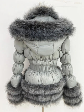 Buy grey ZADORIN Fashion Faux Fur Coat