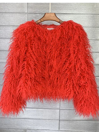 Buy red Faux Fur Jackets