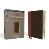 NIV, Personal Size Reference Bible, Large Print, Imitation Leather, Brown, Red Letter Edition, Comfort Print - Imitation Leather