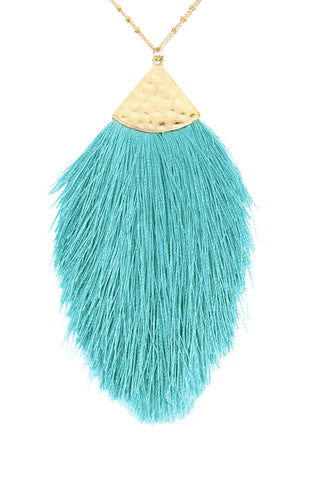 Buy light-blue Tassel Pendant Necklace