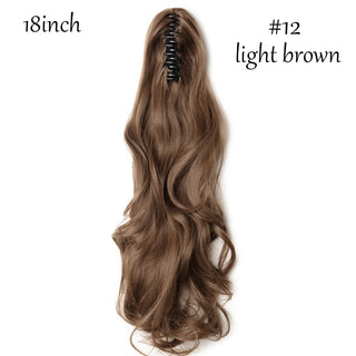 Buy light-brown Claw Clip on Ponytail Hair Extension