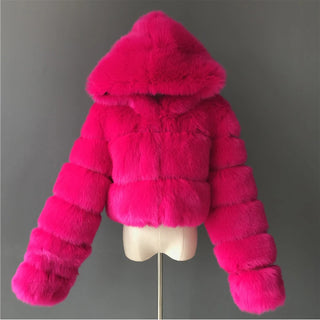 Buy rose Furry Cropped Faux Fur