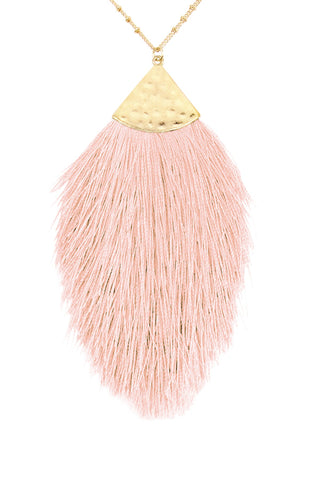 Buy light-pink Tassel Pendant Necklace
