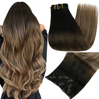 Buy 1b-6-27 Double Weft Hair Extensions Human Hair for Woman