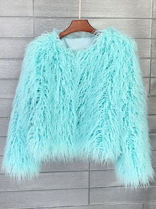 Buy light-blue Faux Fur Jackets