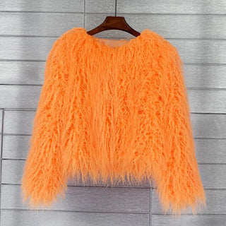 Buy orange Faux Fur Jackets
