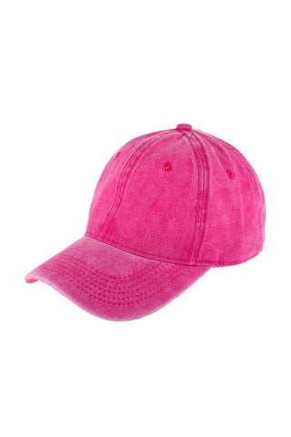 Buy fuchsia Acid Washed Baseball Cap