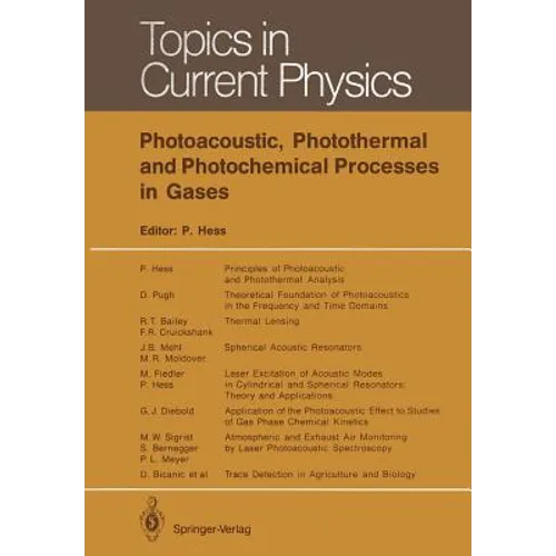 Photoacoustic, Photothermal and Photochemical Processes in Gases - Paperback