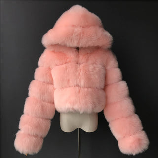 Buy pink Furry Cropped Faux Fur