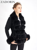 Knitted Sweater Fur Cardigan