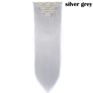 Buy silver-grey Long Straight Clip in on Hair Extensions