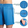 Men’s Premium Compression-Lined Hybrid Shorts – Blue Jungle