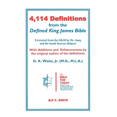 4,114 Definitions from the Defined King James Bible - Paperback