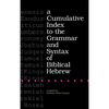 A Cumulative Index to the Grammar and Syntax of Biblical Hebrew - Hardcover