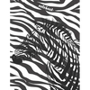 Notebook: Collage Ruled Composition Notebook, Zebra With Black And White Strips Background - Paperback