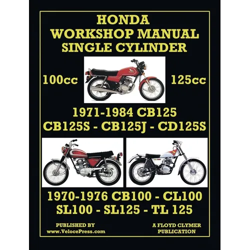 HONDA 100cc & 125cc SINGLE CYLINDER 1970-1984 WORKSHOP MANUAL - Paperback