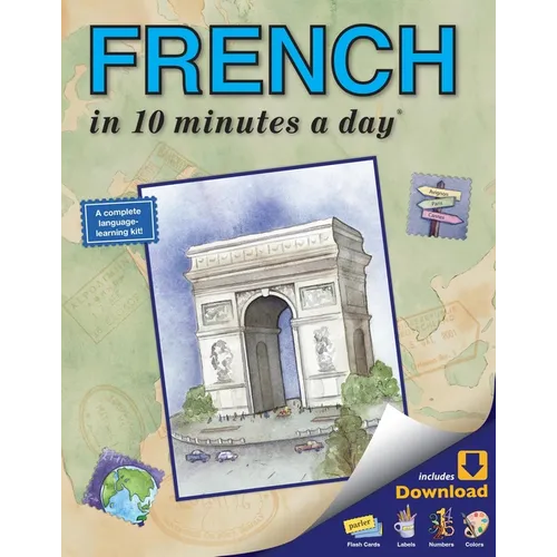 French in 10 Minutes a Day: Language Course for Beginning and Advanced Study. Includes Workbook, Flash Cards, Sticky Labels, Menu Guide, Software, Glo - Paperback