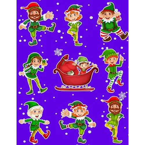 Christmas Holiday Sticker Album Dancing Elves: 100 Plus Pages For PERMANENT Sticker Collection, Activity Book For Boys and Girls - 8.5 by 11 - Paperback