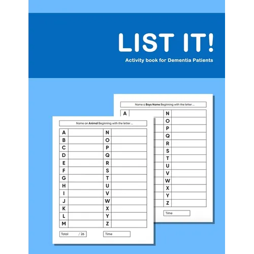 List it! Activity book for Dementia Patients: Anti Memory loss and improved recall workbook for Dementia sufferers - Paperback