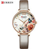 Womens Watches With Decoupage Flower Patterns And Details Of Large Roman Numbers