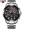 Men's  Watch With Chronometers Day Display And Fluorescent Hands Unique Design Excellent Gift