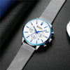 Unisex Elegant  Stainless Steel Watch With  Chronometer And Date Display Excellent Design Perfect Gift