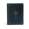 CSB Ancient Faith Study Bible, Navy Leathertouch: Black Letter, Church Fathers, Study Notes and Commentary, Ribbon Marker, Sewn Binding, Easy-To-Read - Imitation Leather