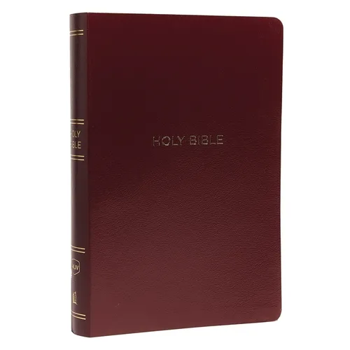 NKJV, Reference Bible, Center-Column Giant Print, Leather-Look, Burgundy, Red Letter Edition, Comfort Print - Imitation Leather
