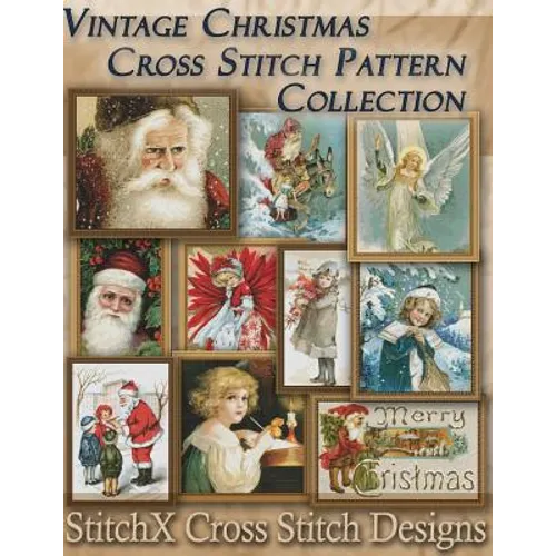 Vintage Christmas Cross Stitch Pattern Collection: Black & White Charts - Paperback