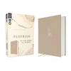 Flourish: The NIV Bible for Women, Cloth Over Board, Cream, Comfort Print - Hardcover