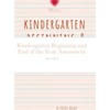 Kindergarten Beginning and End of the Year Assessment: Test 1 & 2 - Hardcover