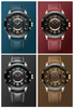 Men's Waterproof  Sport Watch With Leather  Belts  And Large Numbers Details Unique Design Perfect Gift