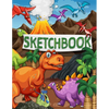 Sketchbook: 120 Blank Pages with a Cute Dino Character (Sketchbook for Kids) - Paperback