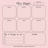 Weekly Planner Notepad: Pastel Pink Color, To Do List, Daily Agenda, Organizer, Desk Pad, 50 Sheets - Paperback