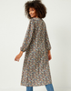 Floral Buttoned Puff Sleeve Duster
