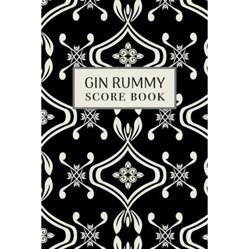 Gin Rummy Score Book: 6x9, 110 pages, Keep Track of Scoring Card Games Black - Paperback