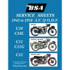 BSA C10-C10l-C11-C11g-C12 'Service Sheets' 1945-1958 for All Pre-Unit S.V. and O.H.V. Rigid, Spring Frame and Swing Arm Models - Paperback
