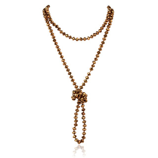 Buy bronze 8mm Longline Hand Knotted Necklace
