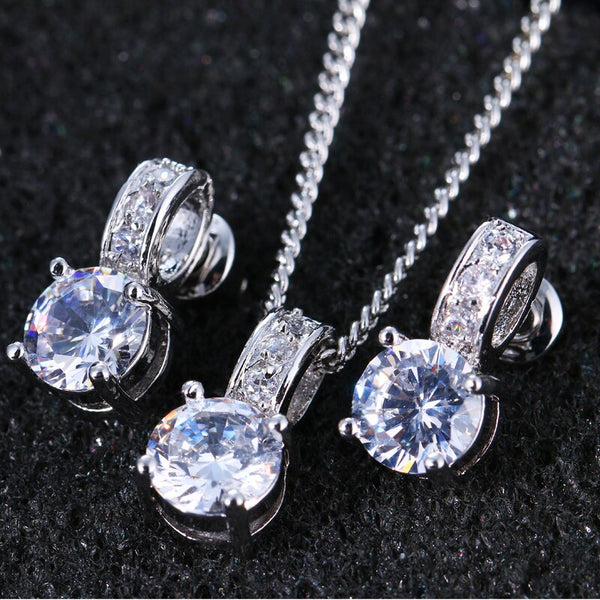 Emmaya Bridal Jewelry Sets Female Jewellery With Zircon Set of Earrings Pendant Necklaces Gift Party for Woman