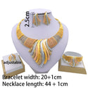 Liffly New Indian Jewelry Sets Multicolor Bridal Wedding Big Crystal Dubai Gold Jewelry Sets for Women Necklace Earrings
