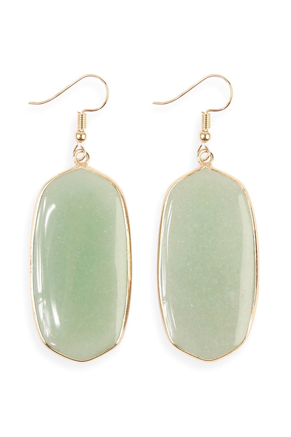 Natural Oval Stone Earrings