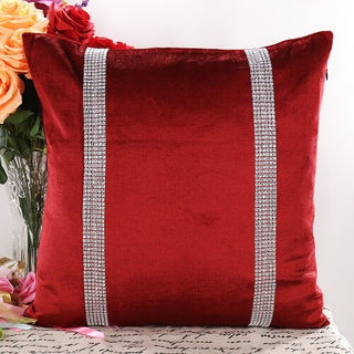 Buy red1 45X45cm Luxury Velvet Fabric Diamond Pillow Cover