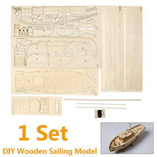 1/50 Scale Wooden Sailing Boat Model DIY Kits 250 x 90 x 240 mm Model