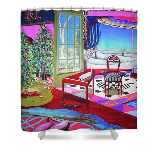 Christmas Painting - Shower Curtain