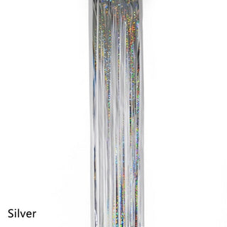 Buy silver 10*100cm Tinsel Foil Fringe