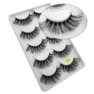 Buy light-grey 10/5 Pairs 3D Faux Mink Eyelashes Natural Thick Long False Eyelashes