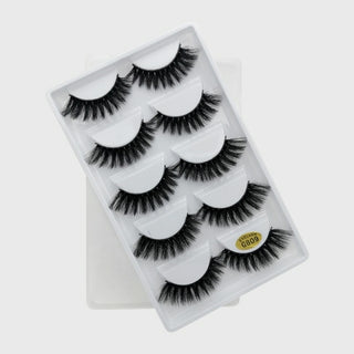 Buy light-gray 10/5 Pairs 3D Faux Mink Eyelashes Natural Thick Long False Eyelashes